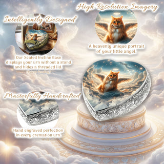 Celestial Canvas Orange Cat Urn