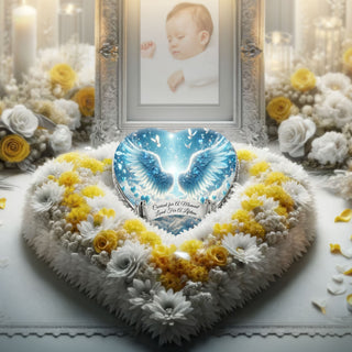 Blue Free Angel Baby or Child Cremation Urn