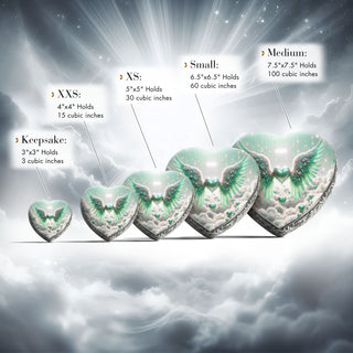 Green Free Angel Baby or Child Cremation Urn