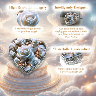 White Roses child and baby Cremation Urn