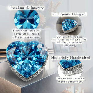 Eternal Gems Blue Topaz Cremation Urn