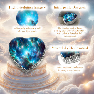 Blue Galaxy Baby or Child Cremation Urn