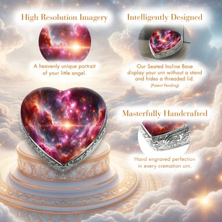 Pink Galaxy Baby or Child Cremation Urn