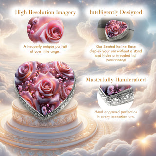 Pink Roses Baby or Child Cremation Urn