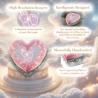 Pink Footprints Baby or Child Cremation Urn