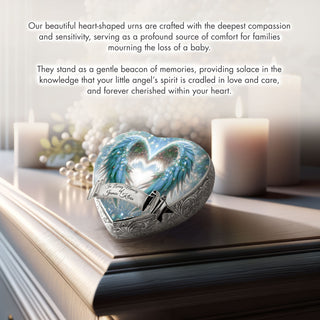 Teal Angel Embrace Baby or Child Cremation Urn