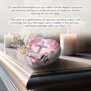 Pink Cross Baby or Child Cremation Urn
