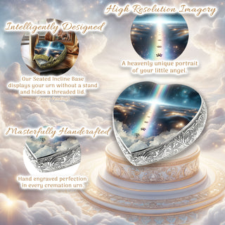 Rainbow Bridge Paw Prints Cat Urn