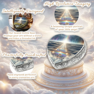 Rainbow Bridge Paw Prints Dog Urn